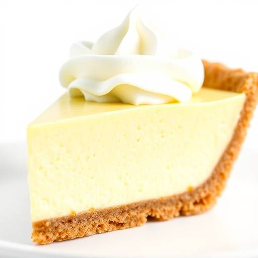 Key Lime Pie with a graham cracker crust and whipped cream.