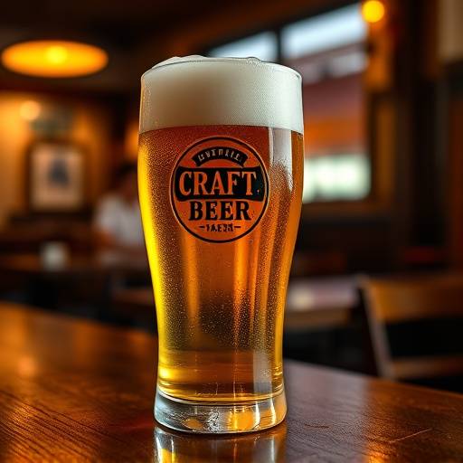 Local craft beer in a pint glass.